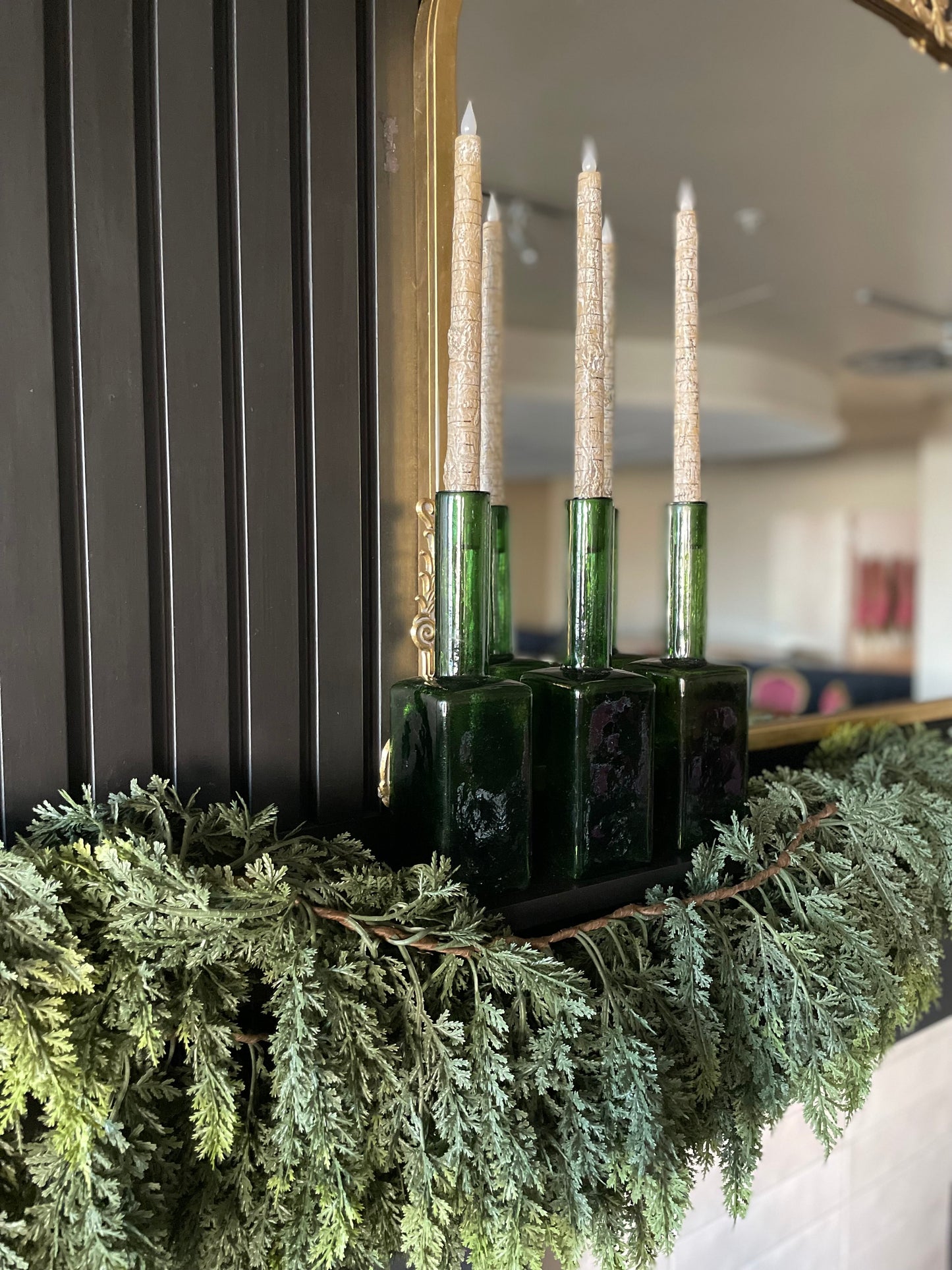 Candle Holder Alba Riffle Green